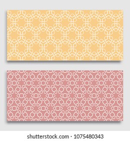 Seamless horizontal borders with repeating line texture. Geometric seamless lace patterns collection for banners, greeting cards or birthday invitations. Ethnic arabic, indian, turkish ornament
