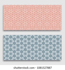 Seamless horizontal borders with repeating line texture. Geometric seamless lace patterns collection for banners, greeting cards or birthday invitations. Ethnic arabic, indian, turkish ornament