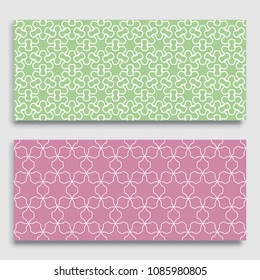 Seamless horizontal borders with repeating line texture. Geometric seamless lace patterns collection for banners, greeting cards or birthday invitations. Ethnic arabic, indian, turkish ornament