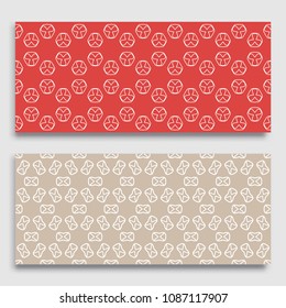 Seamless horizontal borders with repeating line texture. Geometric seamless lace patterns collection for banners, greeting cards or birthday invitations. Ethnic arabic, indian, turkish ornament