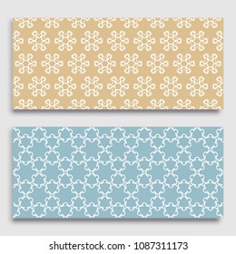 Seamless horizontal borders with repeating line texture. Geometric seamless lace patterns collection for banners, greeting cards or birthday invitations. Ethnic arabic, indian, turkish ornament