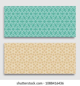 Seamless horizontal borders with repeating line texture. Geometric seamless lace patterns collection for banners, greeting cards or birthday invitations. Ethnic arabic, indian, turkish ornament