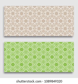 Seamless horizontal borders with repeating line texture. Geometric seamless lace patterns collection for banners, greeting cards or birthday invitations. Ethnic arabic, indian, turkish ornament