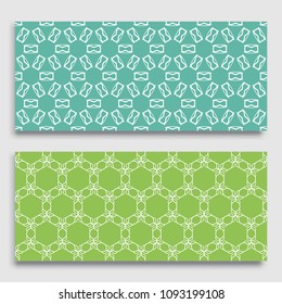 Seamless horizontal borders with repeating line texture. Geometric seamless lace patterns collection for banners, greeting cards or birthday invitations. Ethnic arabic, indian, turkish ornament