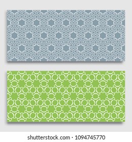 Seamless horizontal borders with repeating line texture. Geometric seamless lace patterns collection for banners, greeting cards or birthday invitations. Ethnic arabic, indian, turkish ornament