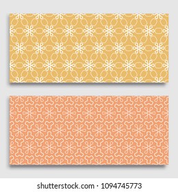 Seamless horizontal borders with repeating line texture. Geometric seamless lace patterns collection for banners, greeting cards or birthday invitations. Ethnic arabic, indian, turkish ornament