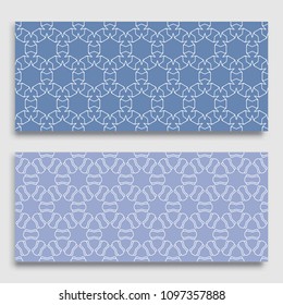 Seamless horizontal borders with repeating line texture. Geometric seamless lace patterns collection for banners, greeting cards or birthday invitations. Ethnic arabic, indian, turkish ornament