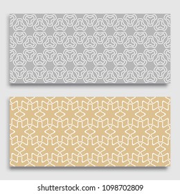 Seamless horizontal borders with repeating line texture. Geometric seamless lace patterns collection for banners, greeting cards or birthday invitations. Ethnic arabic, indian, turkish ornament