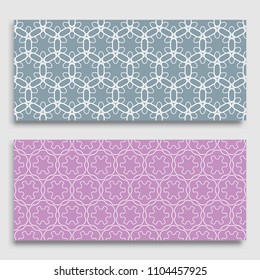 Seamless horizontal borders with repeating line texture. Geometric seamless lace patterns collection for banners, greeting cards or birthday invitations. Ethnic arabic, indian, turkish ornament