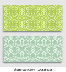Seamless horizontal borders with repeating line texture. Geometric seamless lace patterns collection for banners, greeting cards or birthday invitations. Ethnic arabic, indian, turkish ornament