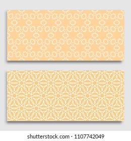 Seamless horizontal borders with repeating line texture. Geometric seamless lace patterns collection for banners, greeting cards or birthday invitations. Ethnic arabic, indian, turkish ornament