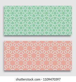 Seamless horizontal borders with repeating line texture. Geometric seamless lace patterns collection for banners, greeting cards or birthday invitations. Ethnic arabic, indian, turkish ornament