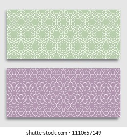 Seamless horizontal borders with repeating line texture. Geometric seamless lace patterns collection for banners, greeting cards or birthday invitations. Ethnic arabic, indian, turkish ornament