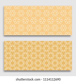 Seamless horizontal borders with repeating line texture. Geometric seamless lace patterns collection for banners, greeting cards or birthday invitations. Ethnic arabic, indian, turkish ornament
