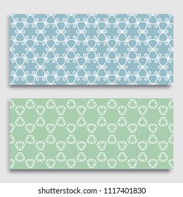 Seamless horizontal borders with repeating line texture. Geometric seamless lace patterns collection for banners, greeting cards or birthday invitations. Ethnic arabic, indian, turkish ornament