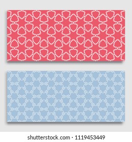 Seamless horizontal borders with repeating line texture. Geometric seamless lace patterns collection for banners, greeting cards or birthday invitations. Ethnic arabic, indian, turkish ornament