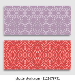 Seamless horizontal borders with repeating line texture. Geometric seamless lace patterns collection for banners, greeting cards or birthday invitations. Ethnic arabic, indian, turkish ornament