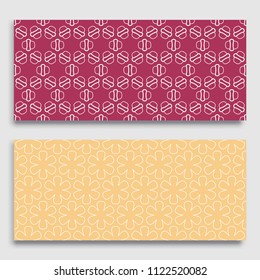 Seamless horizontal borders with repeating line texture. Geometric seamless lace patterns collection for banners, greeting cards or birthday invitations. Ethnic arabic, indian, turkish ornament