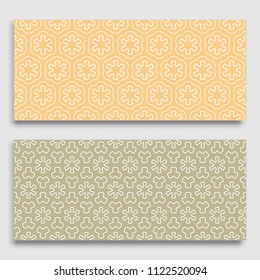 Seamless horizontal borders with repeating line texture. Geometric seamless lace patterns collection for banners, greeting cards or birthday invitations. Ethnic arabic, indian, turkish ornament