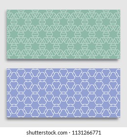 Seamless horizontal borders with repeating line texture. Geometric seamless lace patterns collection for banners, greeting cards or birthday invitations. Ethnic arabic, indian, turkish ornament