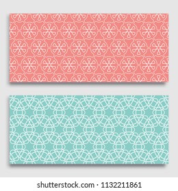 Seamless horizontal borders with repeating line texture. Geometric seamless lace patterns collection for banners, greeting cards or birthday invitations. Ethnic arabic, indian, turkish ornament