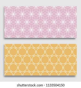 Seamless horizontal borders with repeating line texture. Geometric seamless lace patterns collection for banners, greeting cards or birthday invitations. Ethnic arabic, indian, turkish ornament