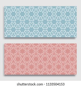 Seamless horizontal borders with repeating line texture. Geometric seamless lace patterns collection for banners, greeting cards or birthday invitations. Ethnic arabic, indian, turkish ornament