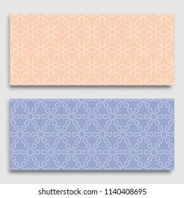 Seamless horizontal borders with repeating line texture. Geometric seamless lace patterns collection for banners, greeting cards or birthday invitations. Ethnic arabic, indian, turkish ornament