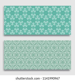 Seamless horizontal borders with repeating line texture. Geometric seamless lace patterns collection for banners, greeting cards or birthday invitations. Ethnic arabic, indian, turkish ornament