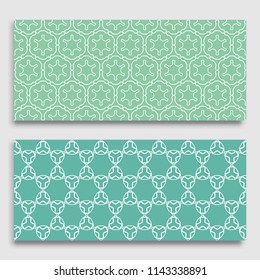 Seamless horizontal borders with repeating line texture. Geometric seamless lace patterns collection for banners, greeting cards or birthday invitations. Ethnic arabic, indian, turkish ornament