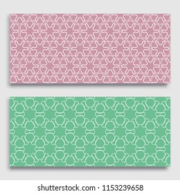 Seamless horizontal borders with repeating line texture. Geometric seamless lace patterns collection for banners, greeting cards or birthday invitations. Ethnic arabic, indian, turkish ornament