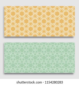 Seamless horizontal borders with repeating line texture. Geometric seamless lace patterns collection for banners, greeting cards or birthday invitations. Ethnic arabic, indian, turkish ornament