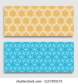 Seamless horizontal borders with repeating line texture. Geometric seamless lace patterns collection for banners, greeting cards or birthday invitations. Ethnic arabic, indian, turkish ornament