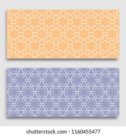 Seamless horizontal borders with repeating line texture. Geometric seamless lace patterns collection for banners, greeting cards or birthday invitations. Ethnic arabic, indian, turkish ornament