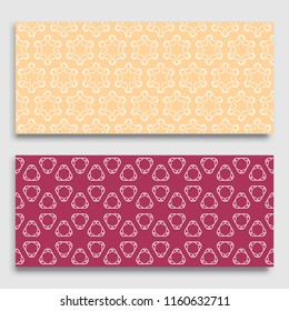 Seamless horizontal borders with repeating line texture. Geometric seamless lace patterns collection for banners, greeting cards or birthday invitations. Ethnic arabic, indian, turkish ornament