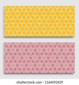 Seamless horizontal borders with repeating line texture. Geometric seamless lace patterns collection for banners, greeting cards or birthday invitations. Ethnic arabic, indian, turkish ornament