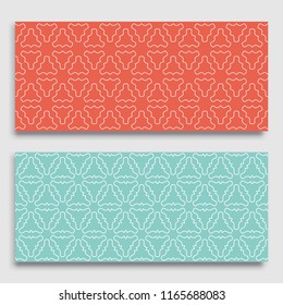 Seamless horizontal borders with repeating line texture. Geometric seamless lace patterns collection for banners, greeting cards or birthday invitations. Ethnic arabic, indian, turkish ornament