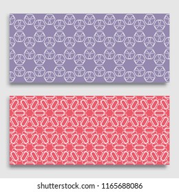 Seamless horizontal borders with repeating line texture. Geometric seamless lace patterns collection for banners, greeting cards or birthday invitations. Ethnic arabic, indian, turkish ornament