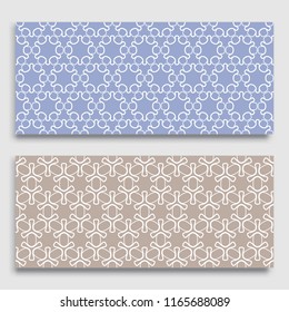 Seamless horizontal borders with repeating line texture. Geometric seamless lace patterns collection for banners, greeting cards or birthday invitations. Ethnic arabic, indian, turkish ornament