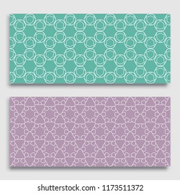 Seamless horizontal borders with repeating line texture. Geometric seamless lace patterns collection for banners, greeting cards or birthday invitations. Ethnic arabic, indian, turkish ornament
