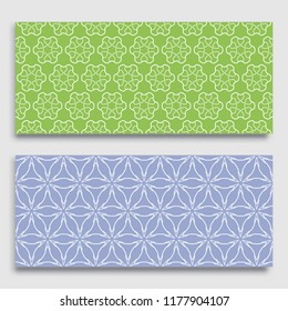 Seamless horizontal borders with repeating line texture. Geometric seamless lace patterns collection for banners, greeting cards or birthday invitations. Ethnic arabic, indian, turkish ornament