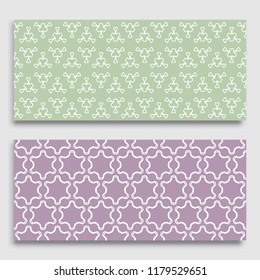 Seamless horizontal borders with repeating line texture. Geometric seamless lace patterns collection for banners, greeting cards or birthday invitations. Ethnic arabic, indian, turkish ornament