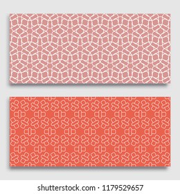 Seamless horizontal borders with repeating line texture. Geometric seamless lace patterns collection for banners, greeting cards or birthday invitations. Ethnic arabic, indian, turkish ornament