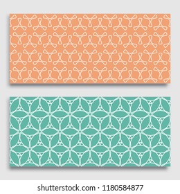 Seamless horizontal borders with repeating line texture. Geometric seamless lace patterns collection for banners, greeting cards or birthday invitations. Ethnic arabic, indian, turkish ornament