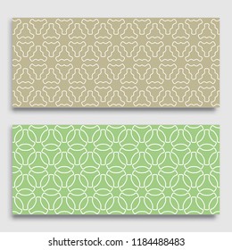 Seamless horizontal borders with repeating line texture. Geometric seamless lace patterns collection for banners, greeting cards or birthday invitations. Ethnic arabic, indian, turkish ornament