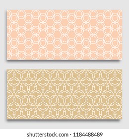 Seamless horizontal borders with repeating line texture. Geometric seamless lace patterns collection for banners, greeting cards or birthday invitations. Ethnic arabic, indian, turkish ornament