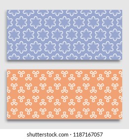 Seamless horizontal borders with repeating line texture. Geometric seamless lace patterns collection for banners, greeting cards or birthday invitations. Ethnic arabic, indian, turkish ornament