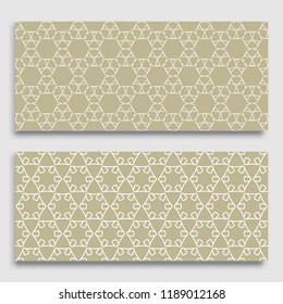 Seamless horizontal borders with repeating line texture. Geometric seamless lace patterns collection for banners, greeting cards or birthday invitations. Ethnic arabic, indian, turkish ornament