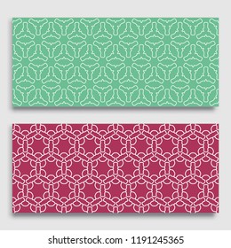 Seamless horizontal borders with repeating line texture. Geometric seamless lace patterns collection for banners, greeting cards or birthday invitations. Ethnic arabic, indian, turkish ornament