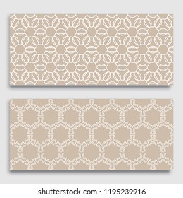 Seamless horizontal borders with repeating line texture. Geometric seamless lace patterns collection for banners, greeting cards or birthday invitations. Ethnic arabic, indian, turkish ornament